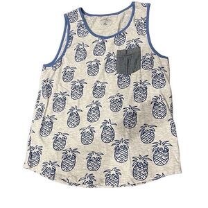 Sovereign Code men’s blue and grey tank with pineapple print small